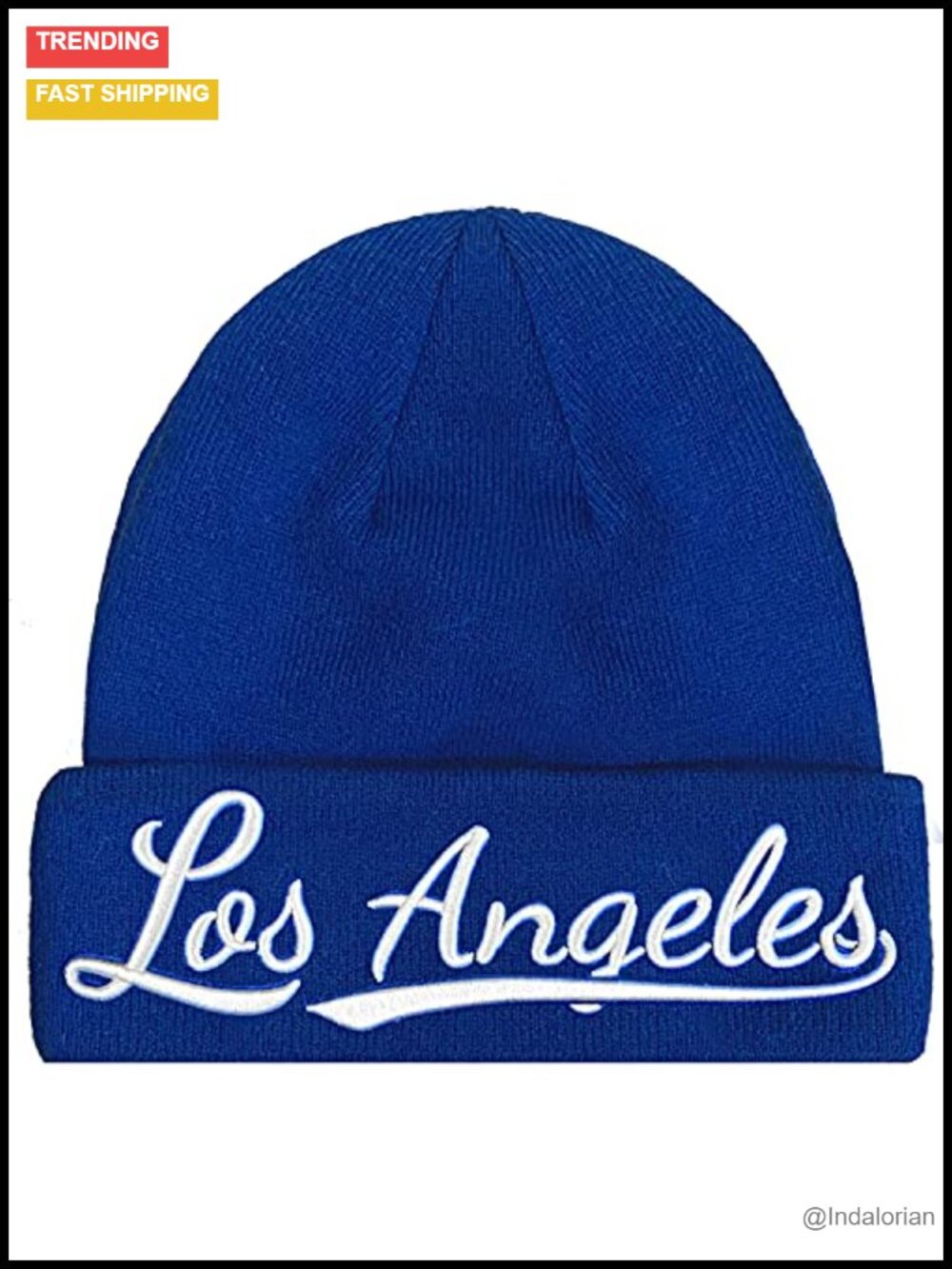 3D Embroidery Cuffed Knit Beanie Toque Skull Cap Warm Winter Hat